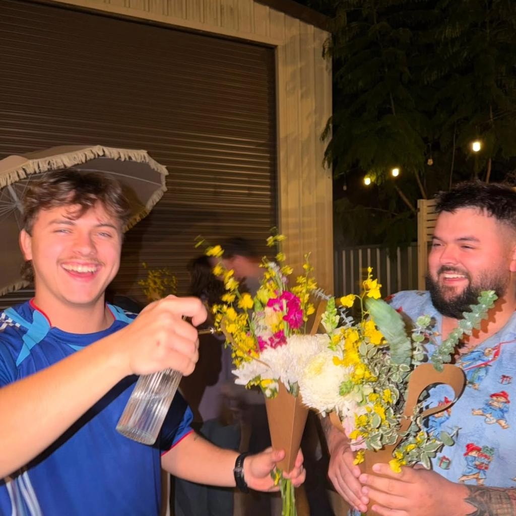 Happy family celebrating together